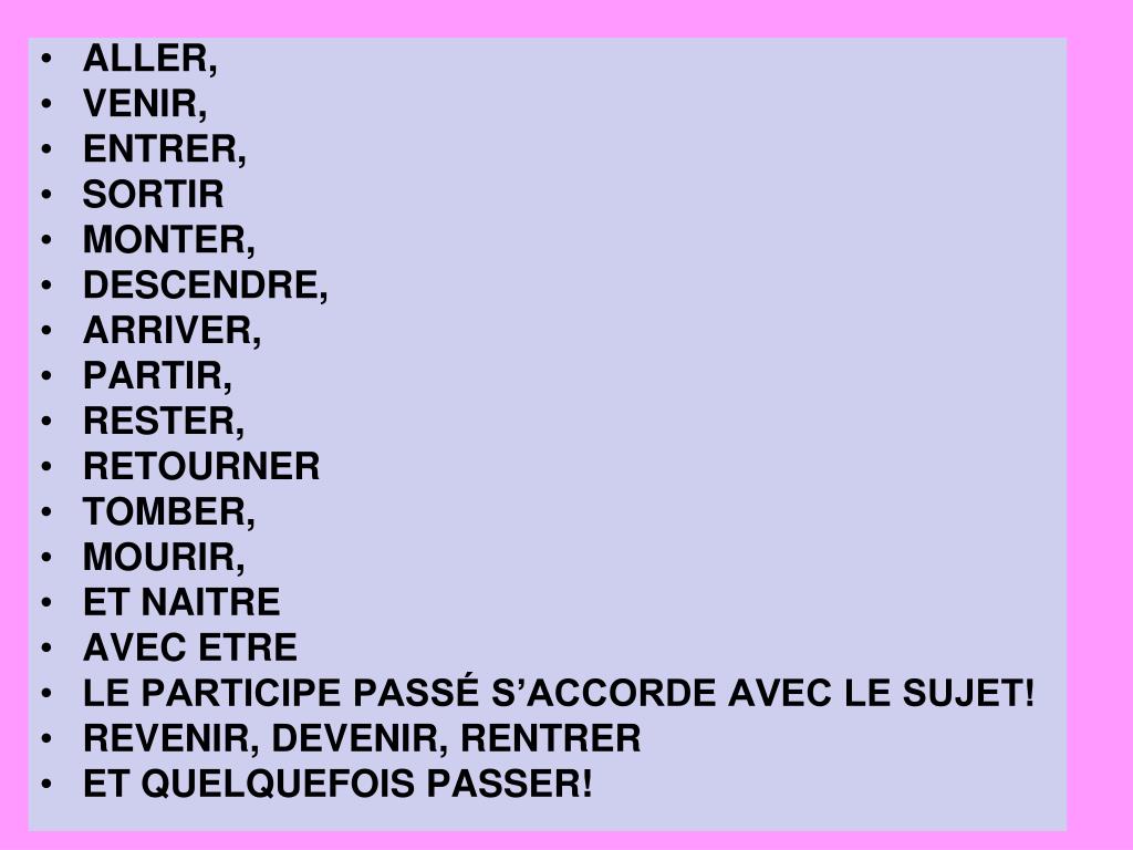 PPT Le passé composé avec être PowerPoint Presentation, free download