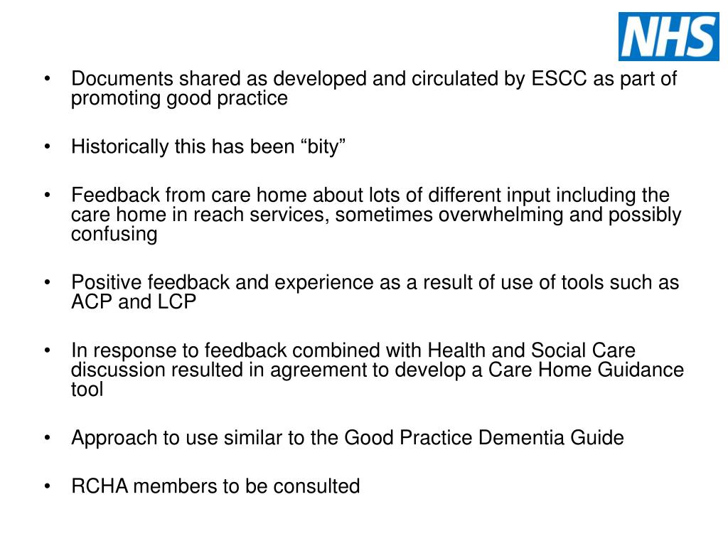 PPT East Sussex Care Homes Guidance tool PowerPoint Presentation