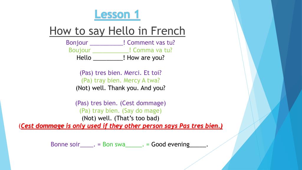 PPT French Class PowerPoint Presentation, free download ID4799113