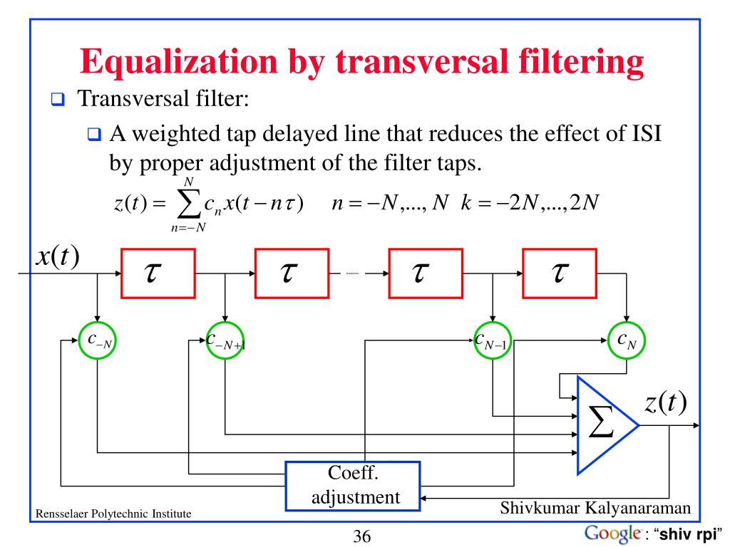 PPT PointtoPoint Wireless Communication (II) ISI & Equalization, Diversity (Time/Space