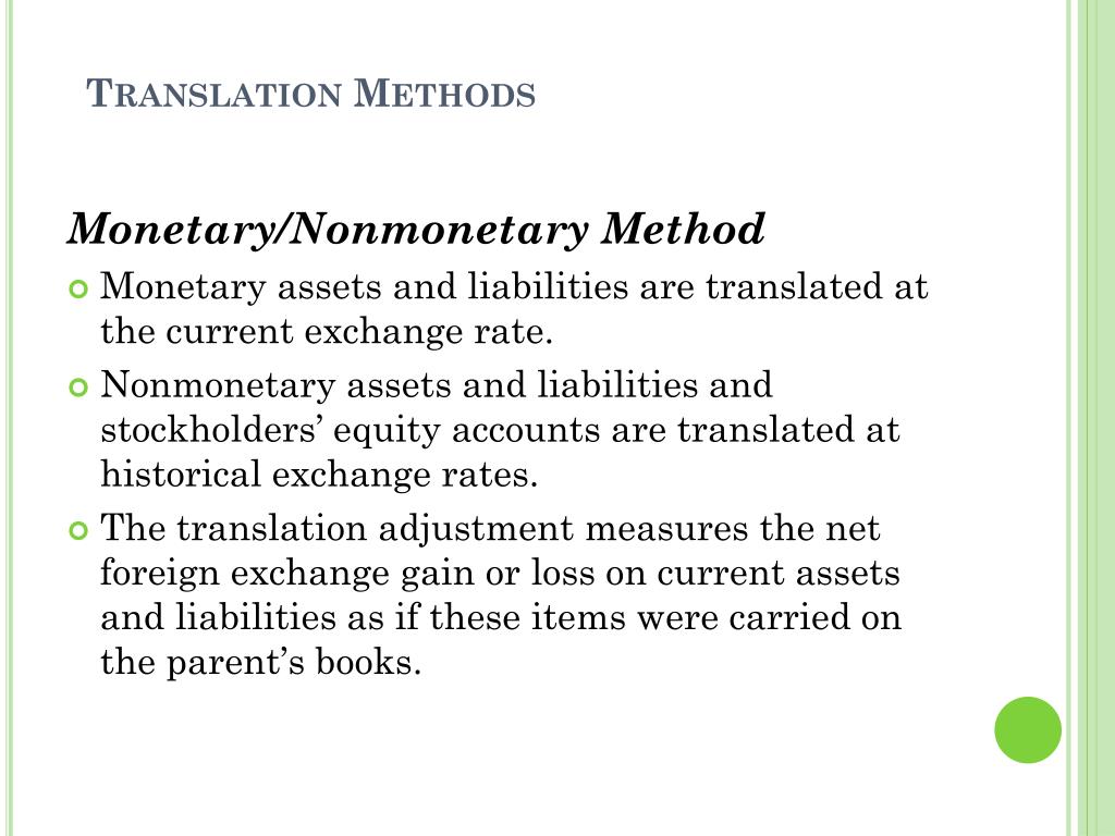 PPT Translation of Foreign Currency Financial Statements PowerPoint
