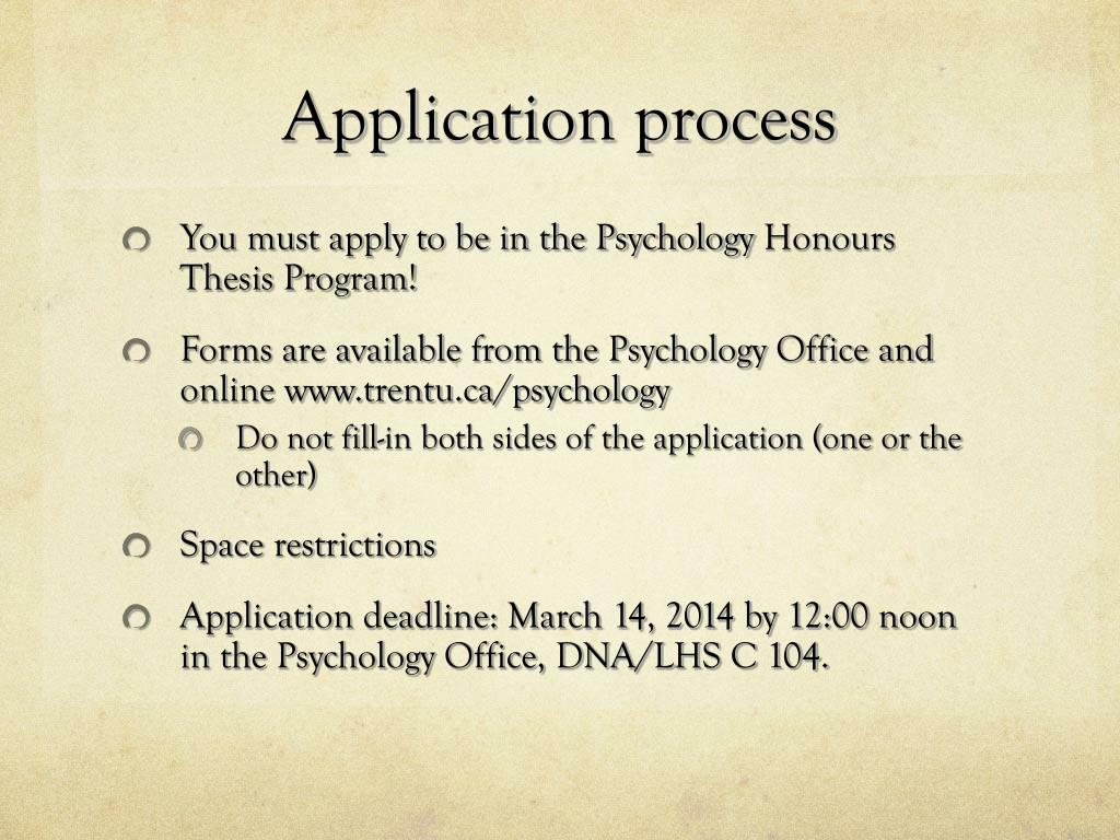 PPT Psychology Honours Thesis Information Session PowerPoint Presentation ID4801002