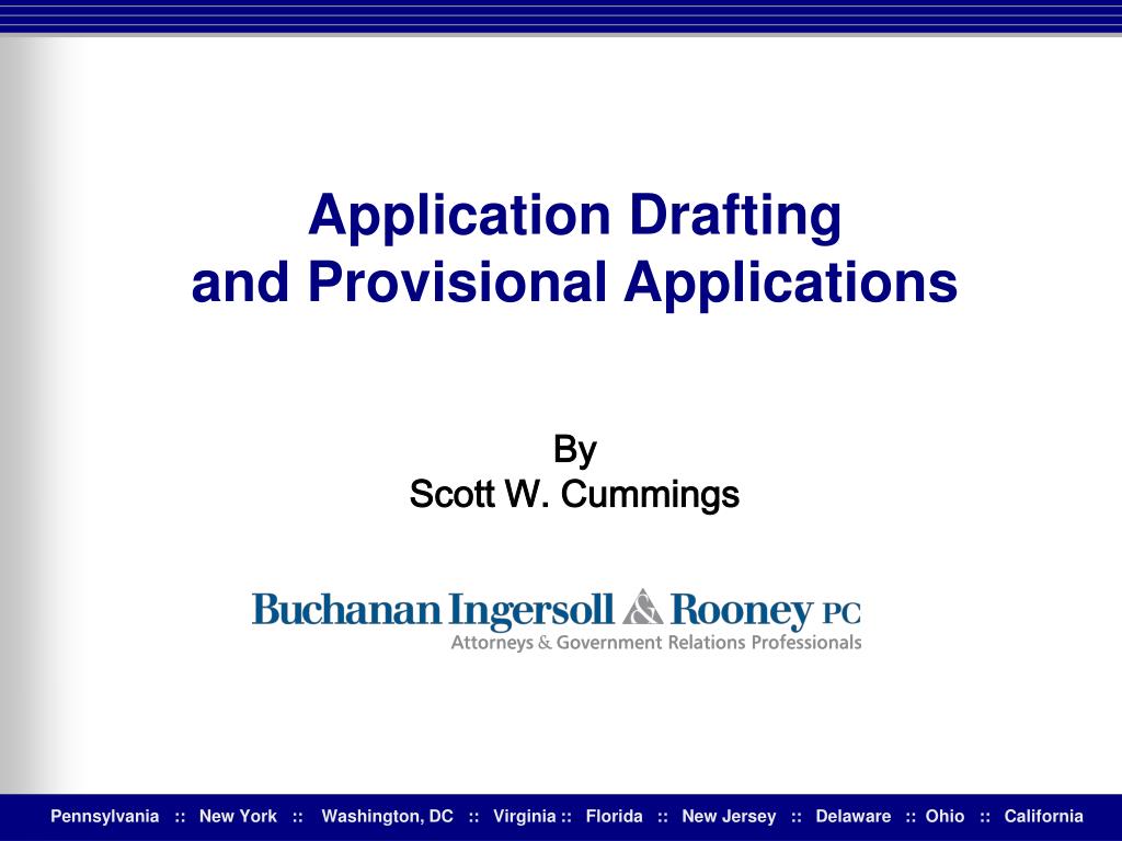 PPT Application Drafting and Provisional Applications By Scott W