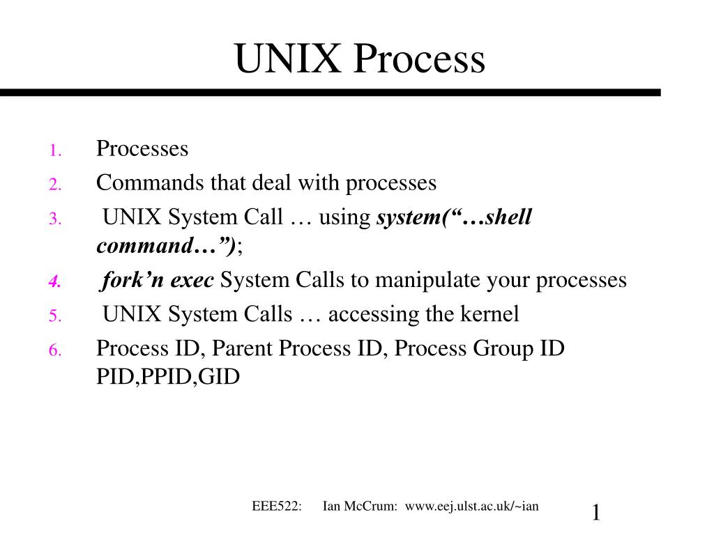 PPT UNIX Process PowerPoint Presentation, free download ID4803134