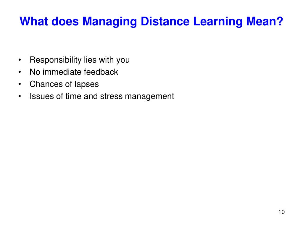 What Does Distance Learning Mean