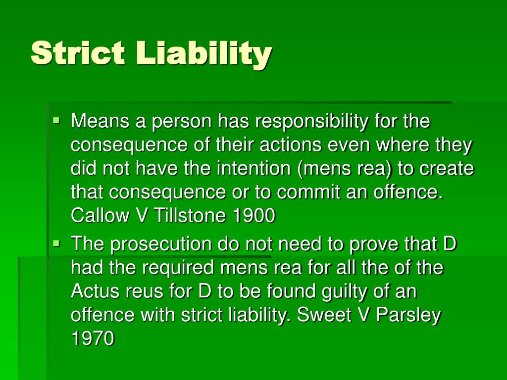 PPT Strict Liability PowerPoint Presentation, free download ID4806051