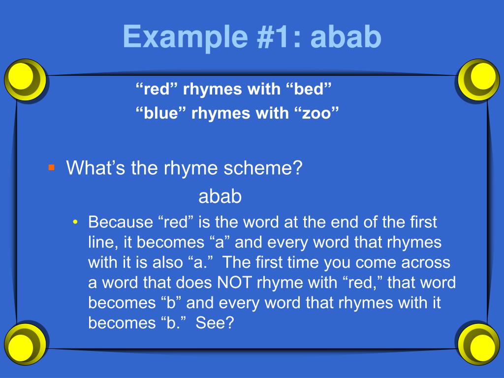 PPT Rhyme Scheme PowerPoint Presentation, free download ID4807789
