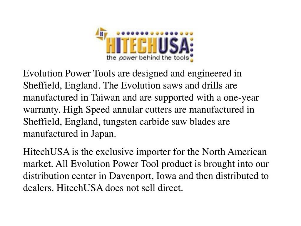 PPT Product Familiarization Evolution Power Tools PowerPoint