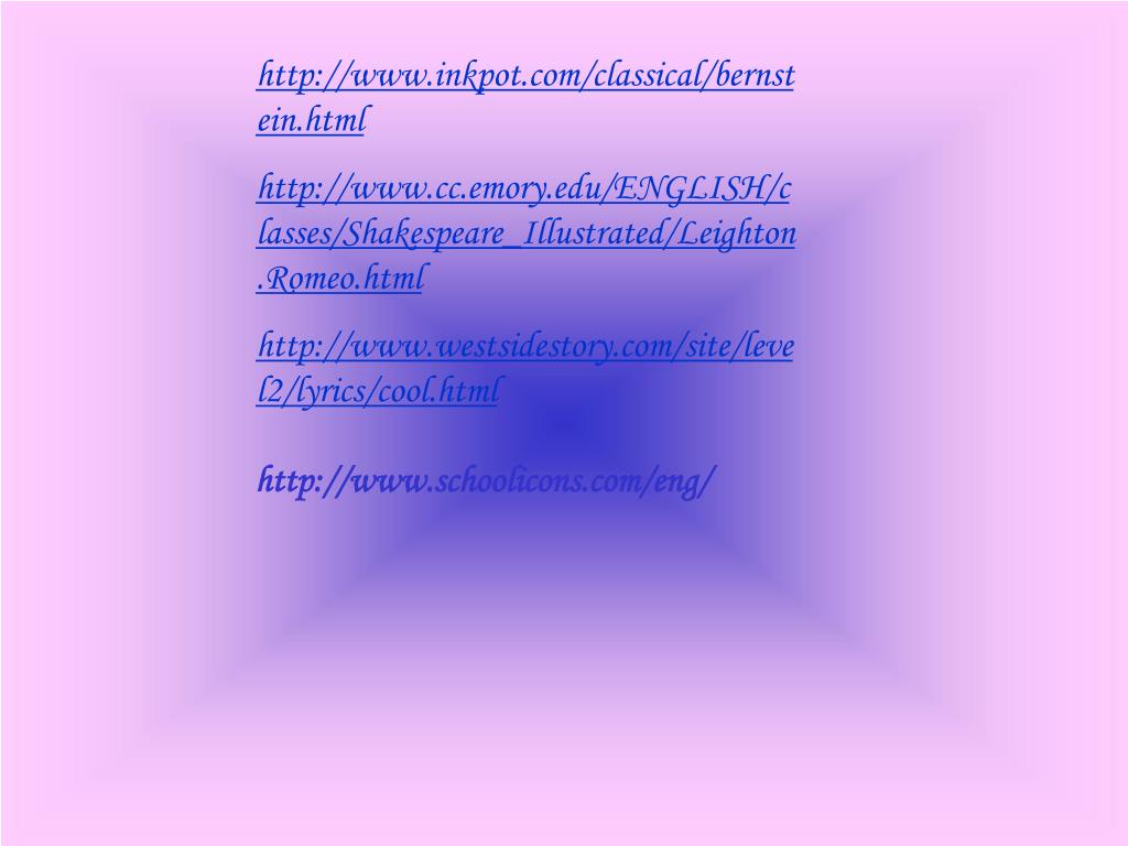 PPT A Comparison West Side Story Romeo & Juliet PowerPoint