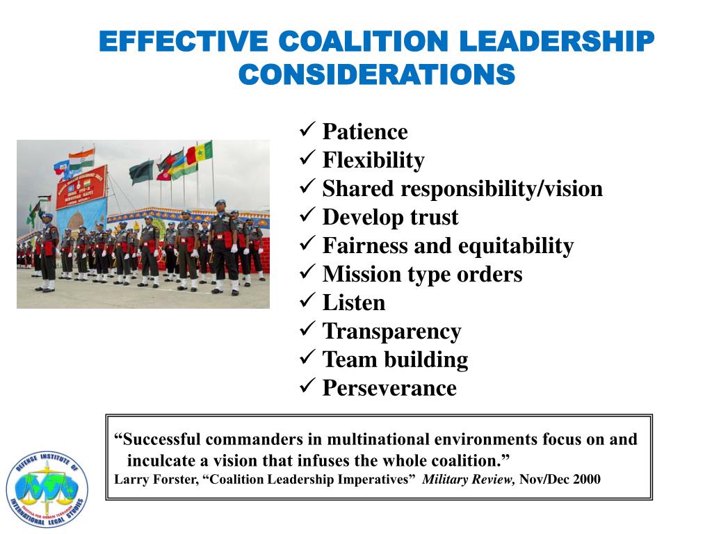 PPT - COALITIONS AND COMMAND AND CONTROL IN PEACE OPERATIONS PowerPoint