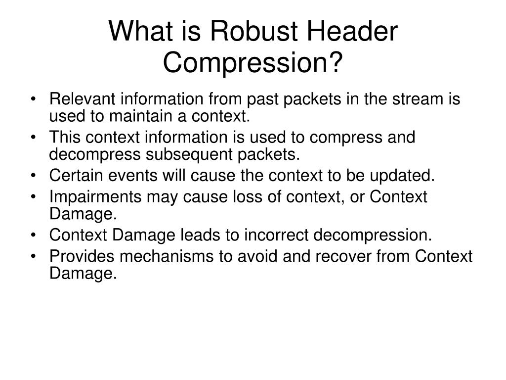 PPT Robust Header Compression (ROHC) ‏ PowerPoint Presentation, free