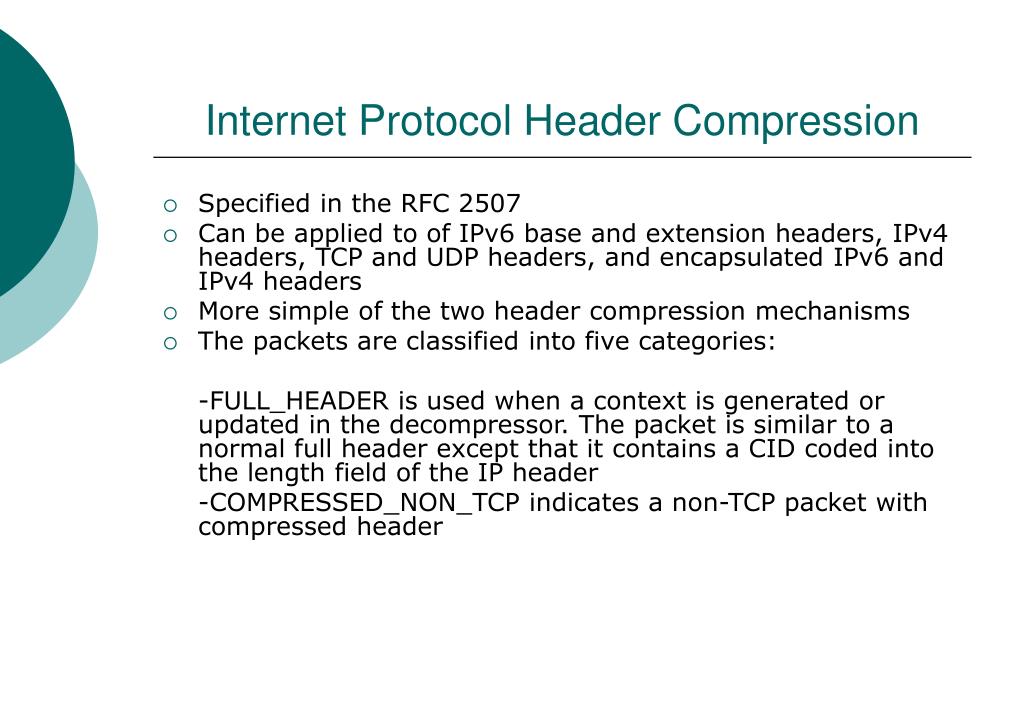 PPT IP Header compression in UMTS network PowerPoint Presentation