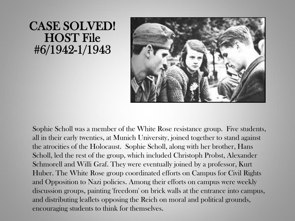 PPT The White Rose Resistance Group PowerPoint Presentation, free