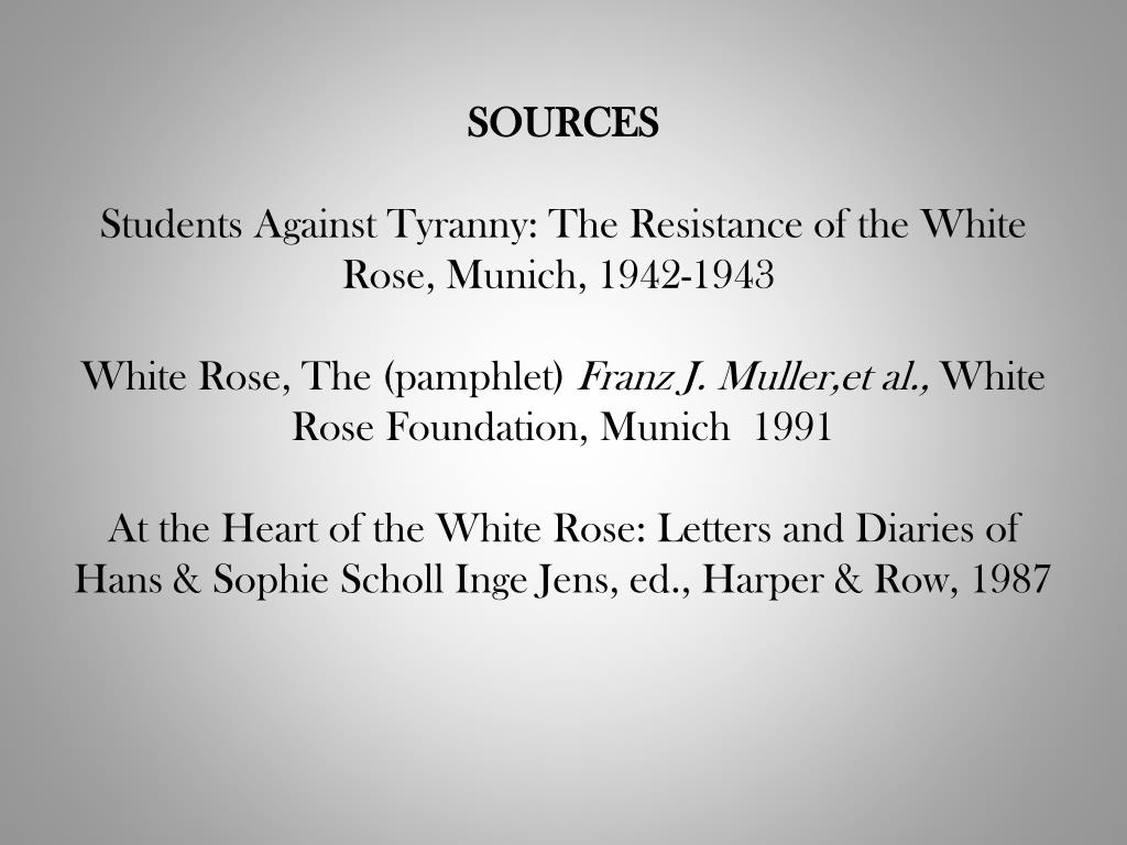 PPT The White Rose Resistance Group PowerPoint Presentation, free