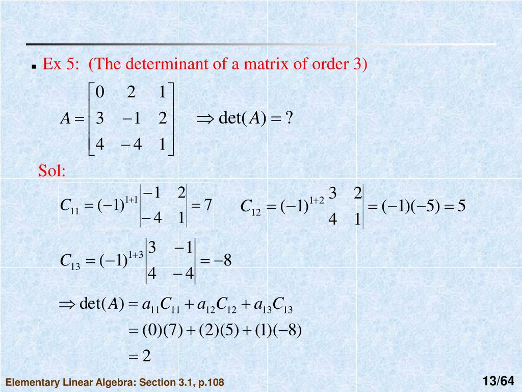 PPT Chapter 3 Determinants PowerPoint Presentation, free download