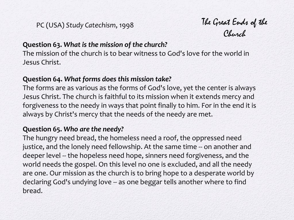 PPT The Great Ends of the Church PowerPoint Presentation, free