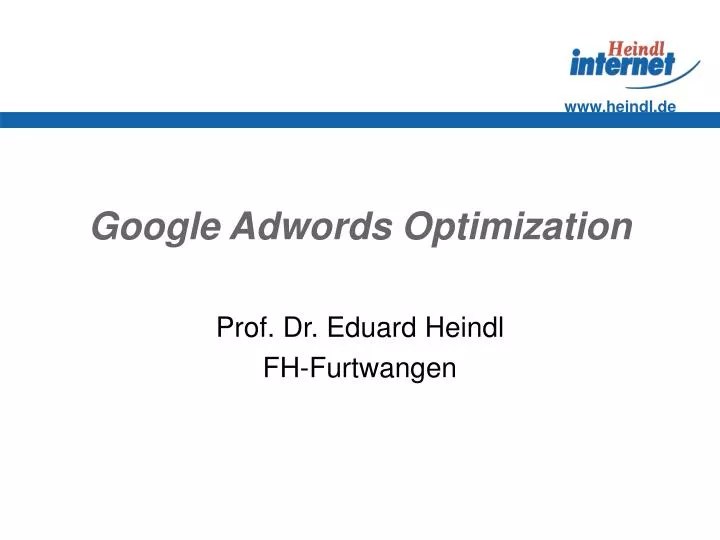 PPT Google Adwords Optimization PowerPoint Presentation, free