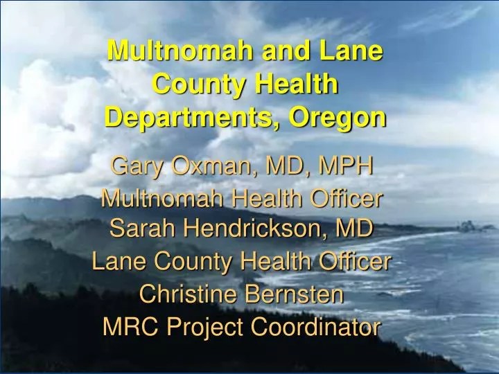 PPT Multnomah and Lane County Health Departments, Oregon PowerPoint