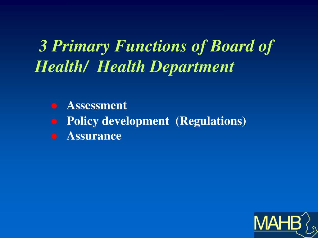 PPT Orientation Program for Massachusetts Boards of Health PowerPoint