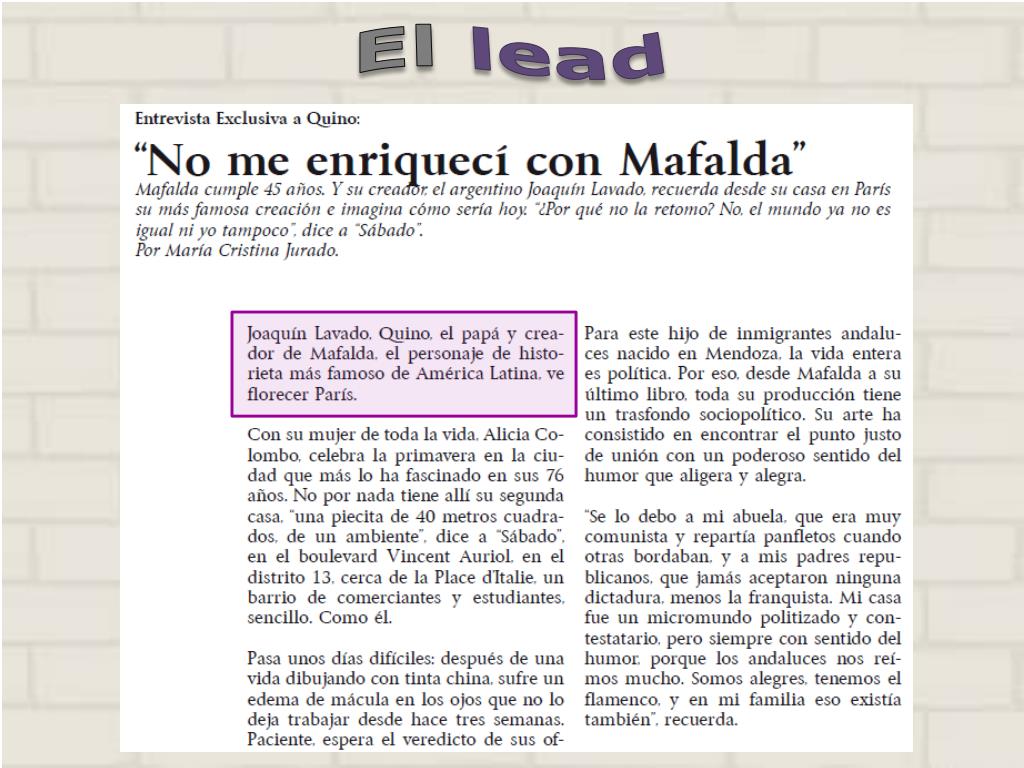 PPT La entrevista de Perfil o Semblanza PowerPoint