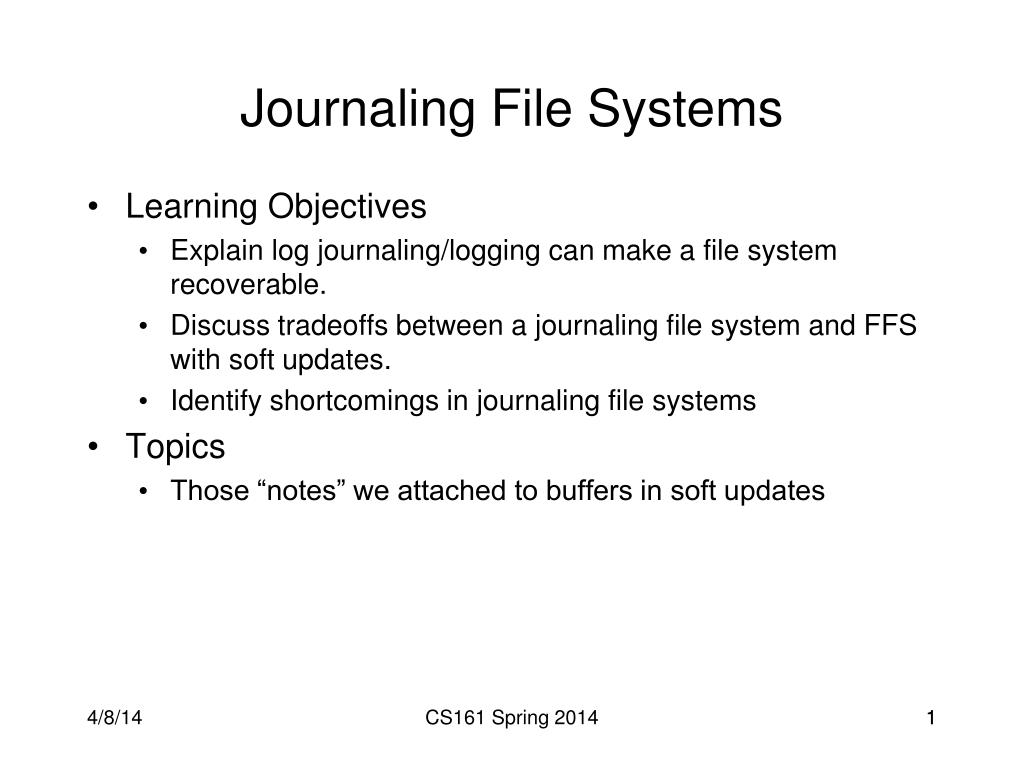 PPT Journaling File Systems PowerPoint Presentation, free download