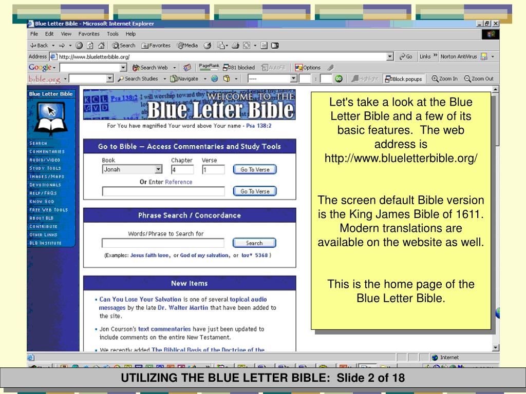 PPT Utilizing the Blue Letter Bible PowerPoint Presentation, free