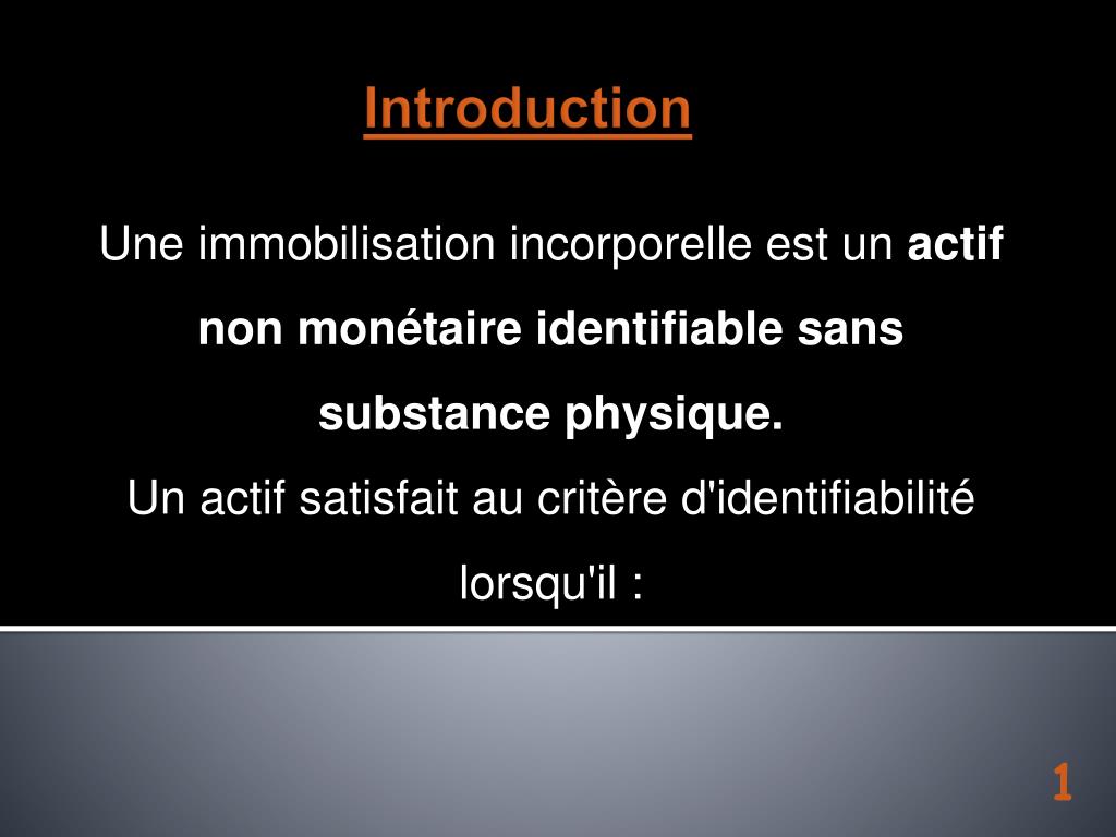 PPT IAS 38 « Immobilisations incorporelles » PowerPoint