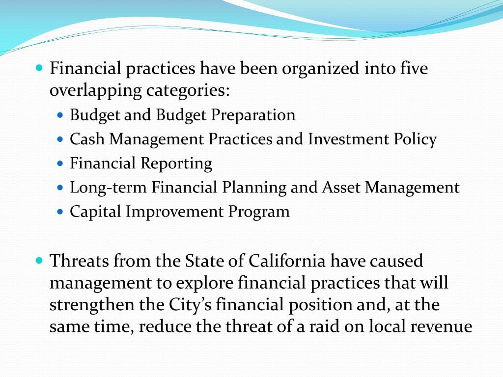 PPT Report and Review of Financial Management Policies and Practices