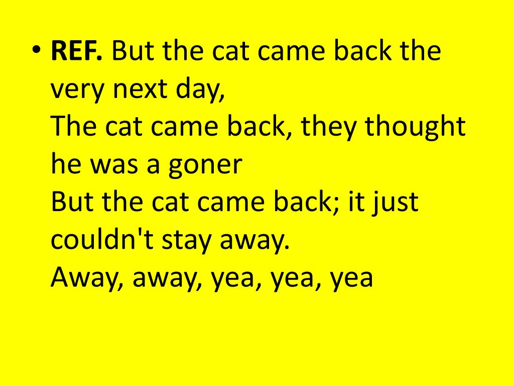 PPT the cat came back PowerPoint Presentation, free download ID4860251