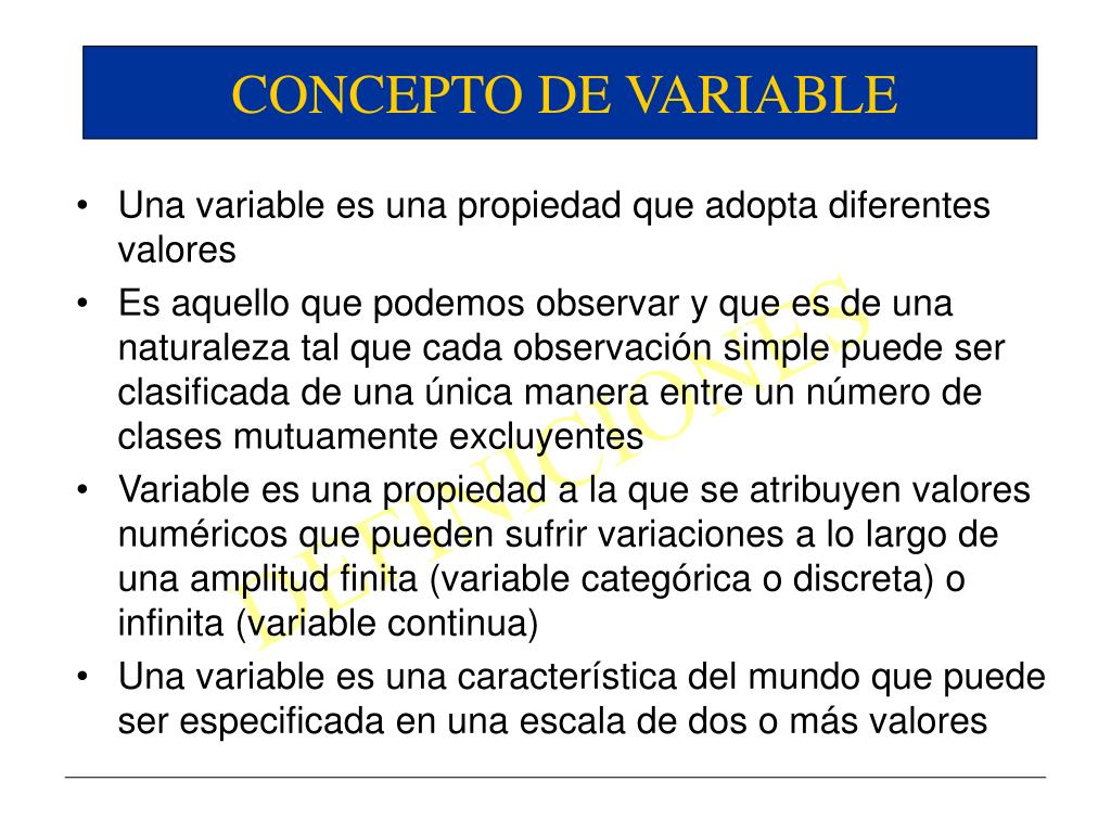 PPT VARIABLES OperacionalizaciÃ³n y clasificaciÃ³n PowerPoint