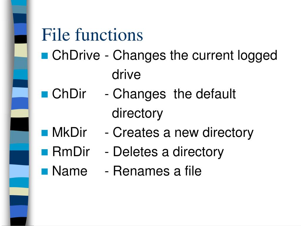 PPT WORKING WITH FILES, MENUS AND DATABASES IN VISUAL BASIC PowerPoint Presentation ID4869393