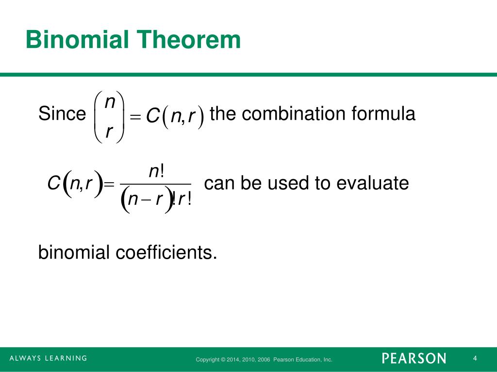 PPT The Binomial Theorem PowerPoint Presentation, free download ID