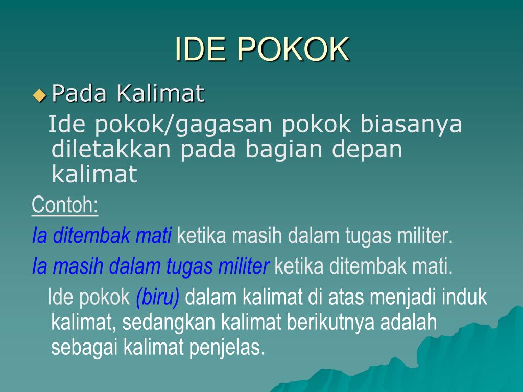 PPT IDE POKOK DAN PENJELAS PowerPoint Presentation, free download