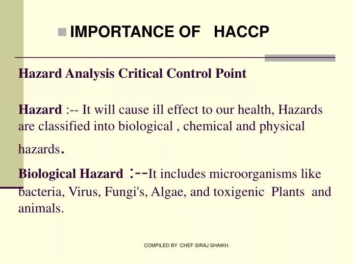 PPT IMPORTANCE OF HACCP PowerPoint Presentation, free download ID