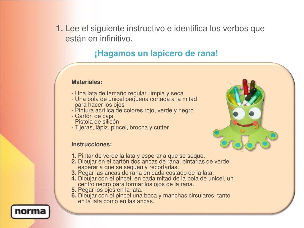 PPT Verbos en infinitivo e imperativo para dar