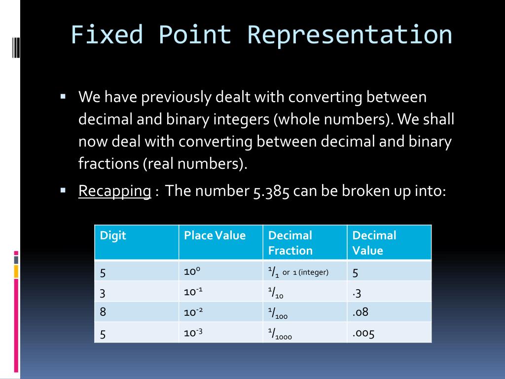 PPT Fixed Point Representation PowerPoint Presentation, free download