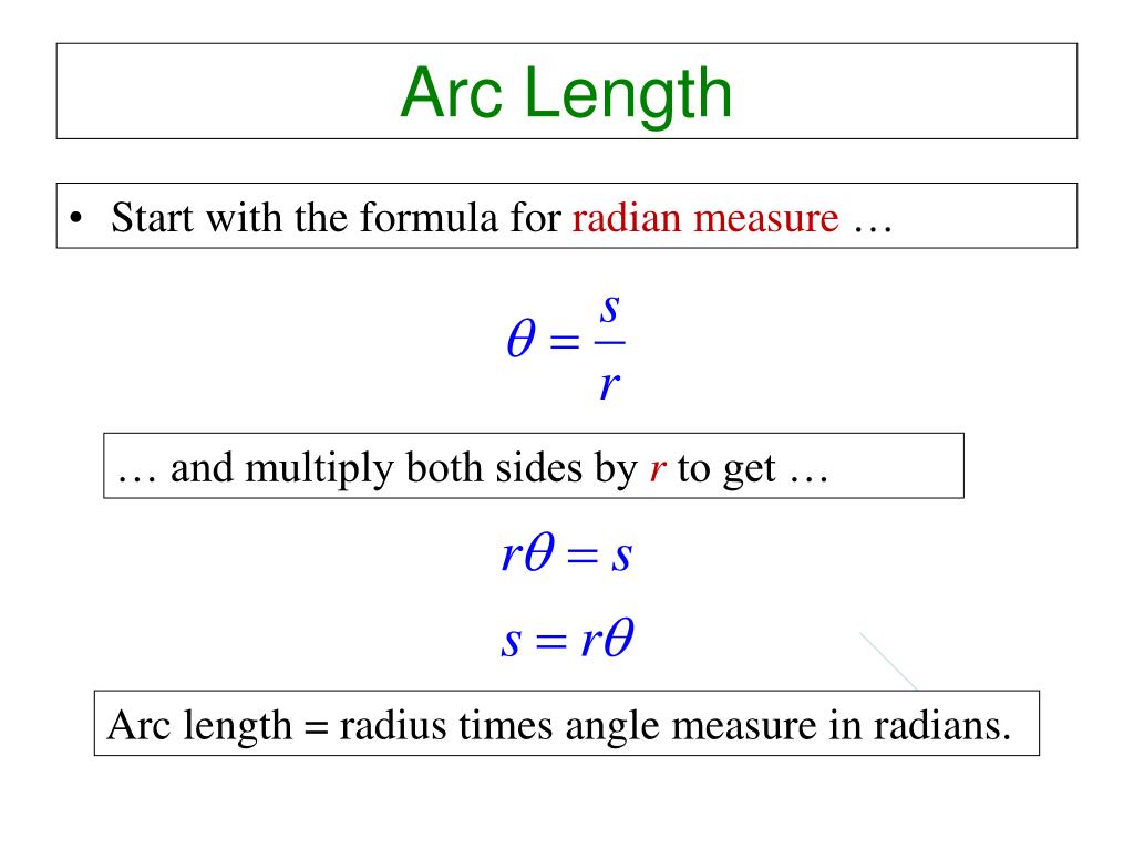 Circle Arc Length Formula Radians slideshare