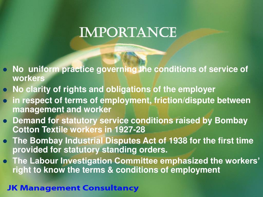 PPT The Industrial Employment (Standing Orders) Act, 1946 PowerPoint