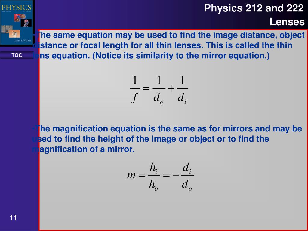 PPT Properties of Thin Lenses Lens Maker’s Equation Ray Tracing Equations PowerPoint