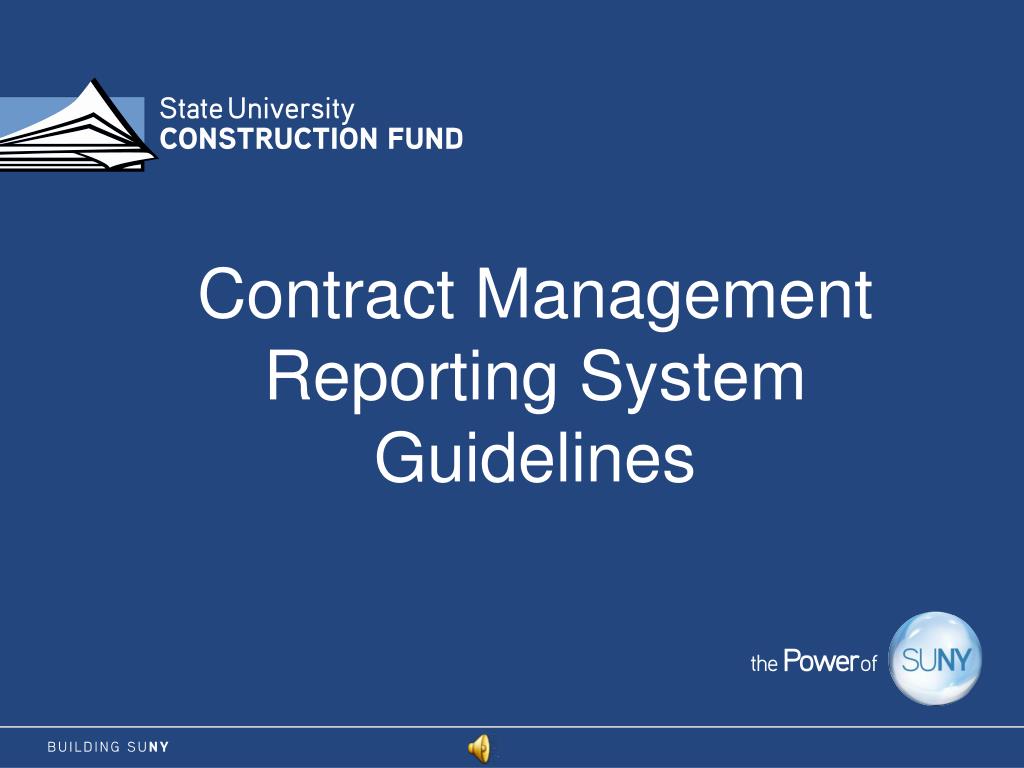 PPT Contract Management Reporting System Guidelines PowerPoint