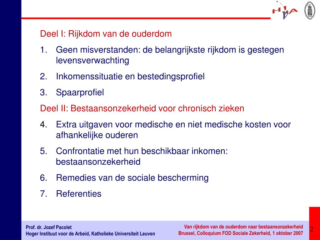 PPT Prof. dr. Jozef Pacolet Hoger instituut voor de arbeid