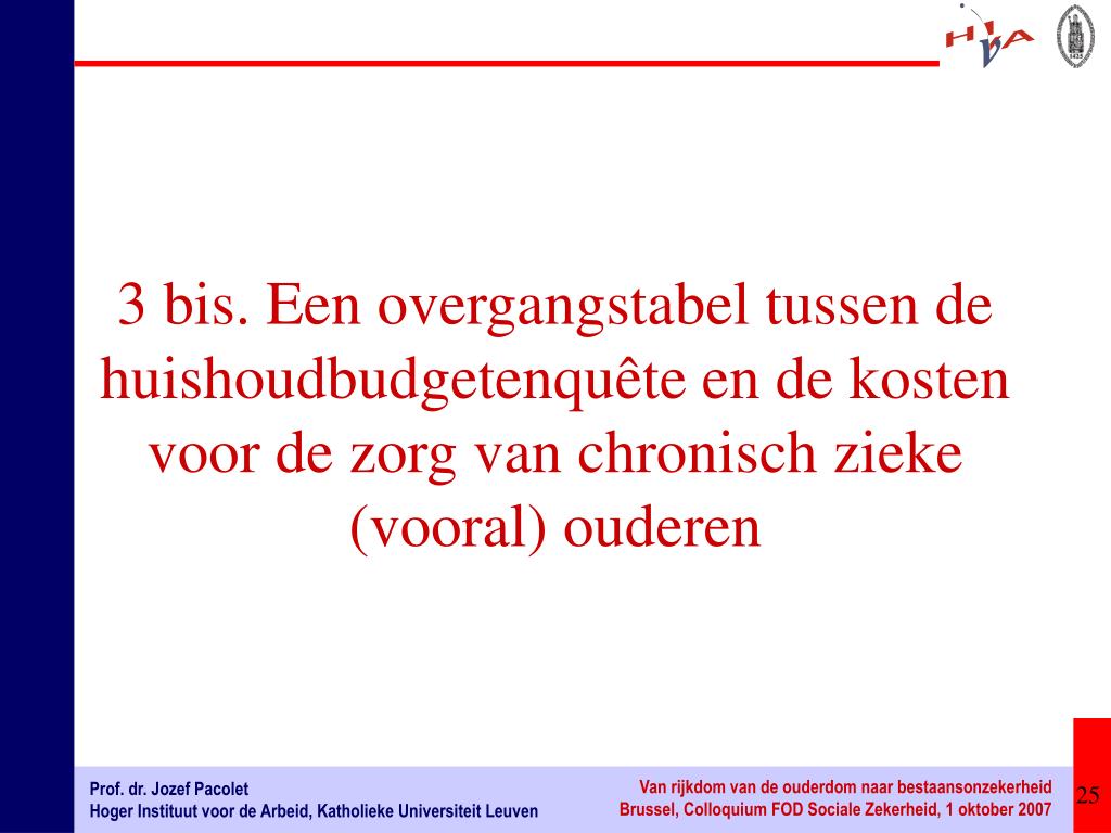 PPT Prof. dr. Jozef Pacolet Hoger instituut voor de arbeid