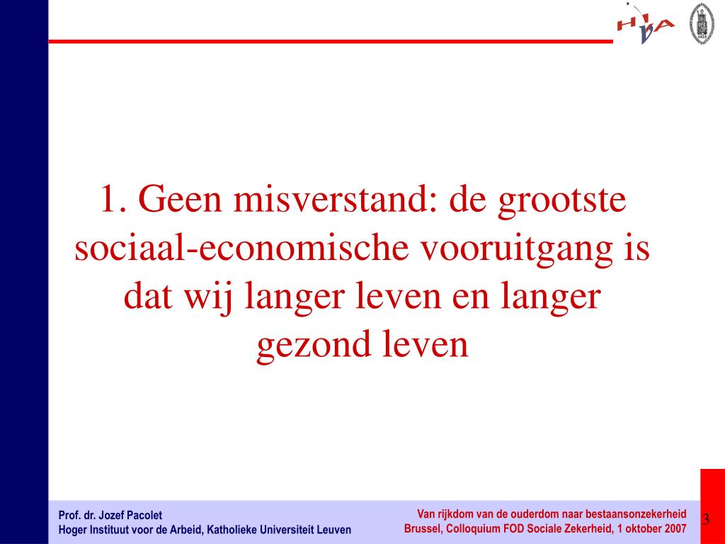 PPT Prof. dr. Jozef Pacolet Hoger instituut voor de arbeid