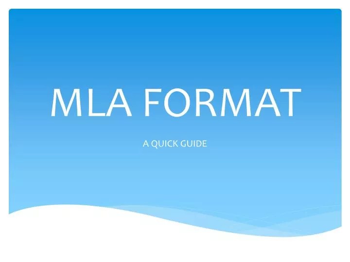 PPT MLA FORMAT PowerPoint Presentation, free download ID4889724