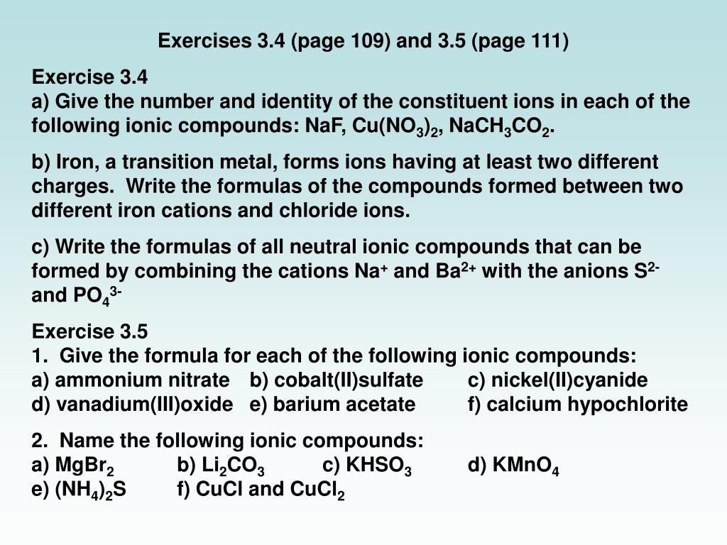 PPT Molecules, Ions and their Compounds PowerPoint Presentation ID