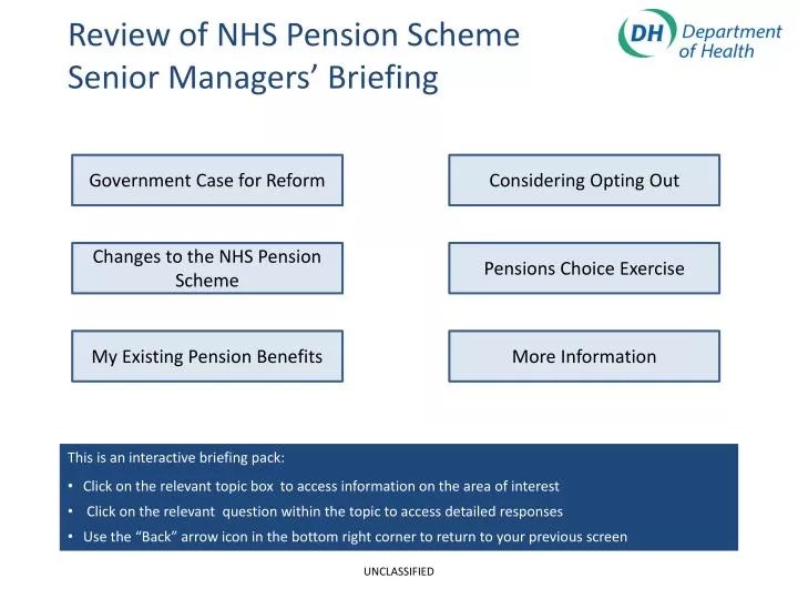 PPT Review of NHS Pension Scheme Senior Managers’ Briefing PowerPoint