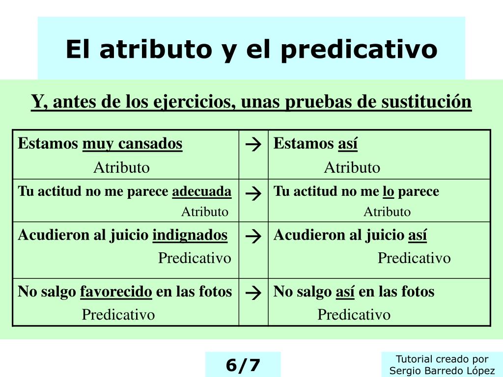 PPT El atributo y el predicativo PowerPoint Presentation, free