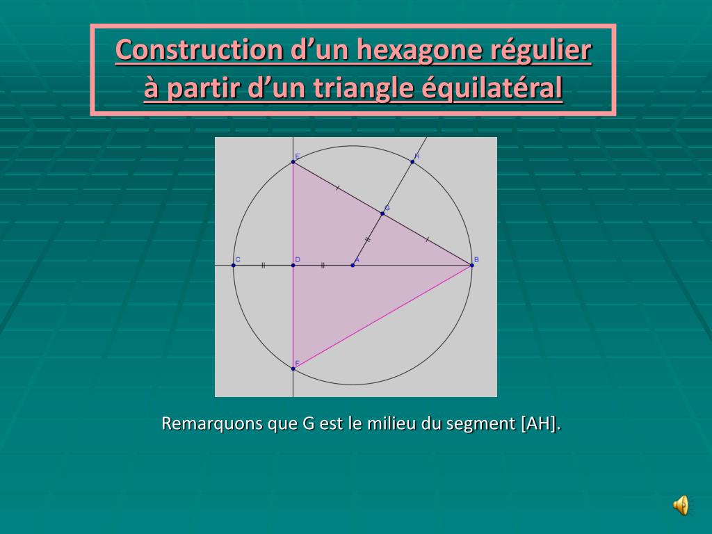 PPT Construction d’un hexagone régulier à partir d’un triangle
