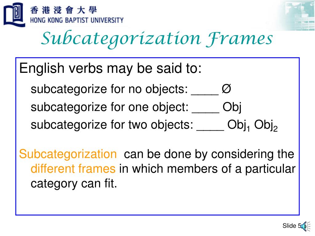 PPT Subcategorization PowerPoint Presentation, free download ID4912295
