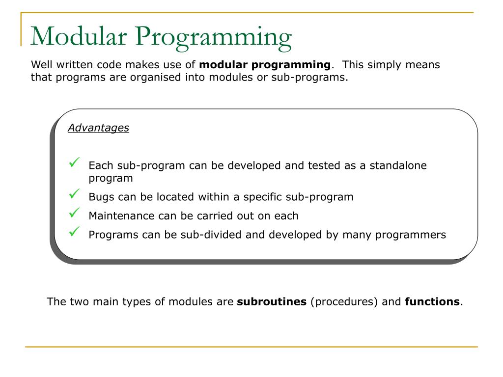 PPT Modular Programming PowerPoint Presentation, free download ID